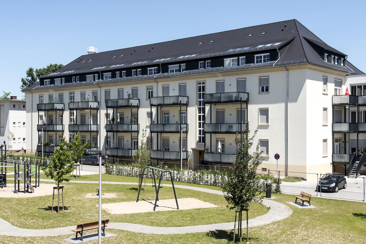 Joffre Areal Gebäude links